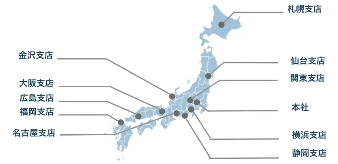 全国対応・充実のサポートMAP