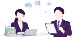 税理士とリアルタイムにデータを共有し、一緒に使える