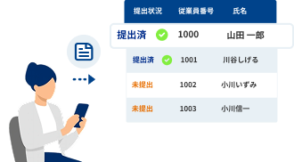 申告書の提出状況を手作業で管理しており、更新漏れがある