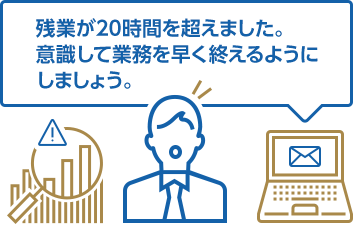 一定ラインの残業アラート