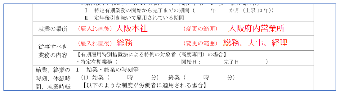労働条件通知書