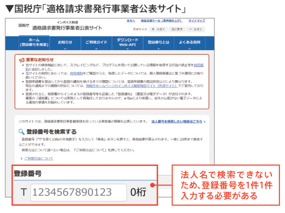 適格請求書発行事業者登録公表サイト