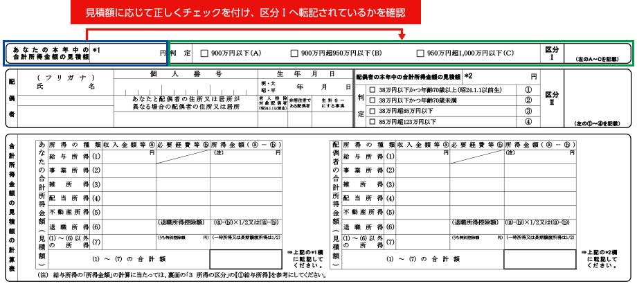 給与所得者の配偶者控除等申告書①