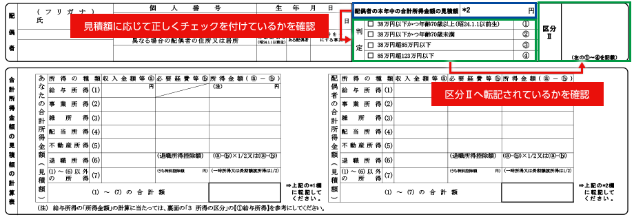 給与所得者の配偶者控除等申告書②