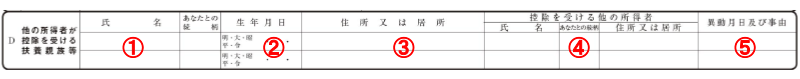 他の所得者が控除を受ける扶養親族等の情報