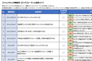 ストレスチェック 業務別コストパフォーマンス点検リスト