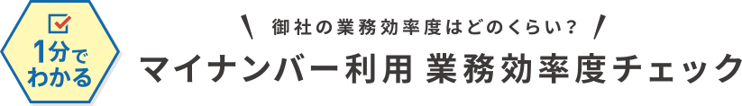 御社の業務効率度はどれくらい？ マイナンバー業務効率度チェック