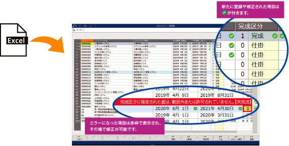 複数のプロジェクト情報のメンテナンスも一括でかんたん