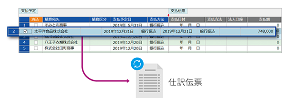 仕訳伝票作成画面