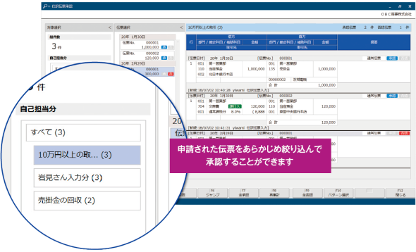 承認機能によって起票ミスを防止