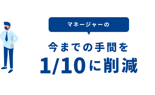 マネージャーの今までの手間を1/10に削減