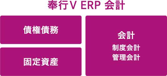 奉行VERP会計：債権債務、固定資産、会計（制度会計、管理会計）