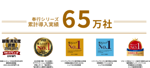 奉行シリーズ累計導入実績65万社