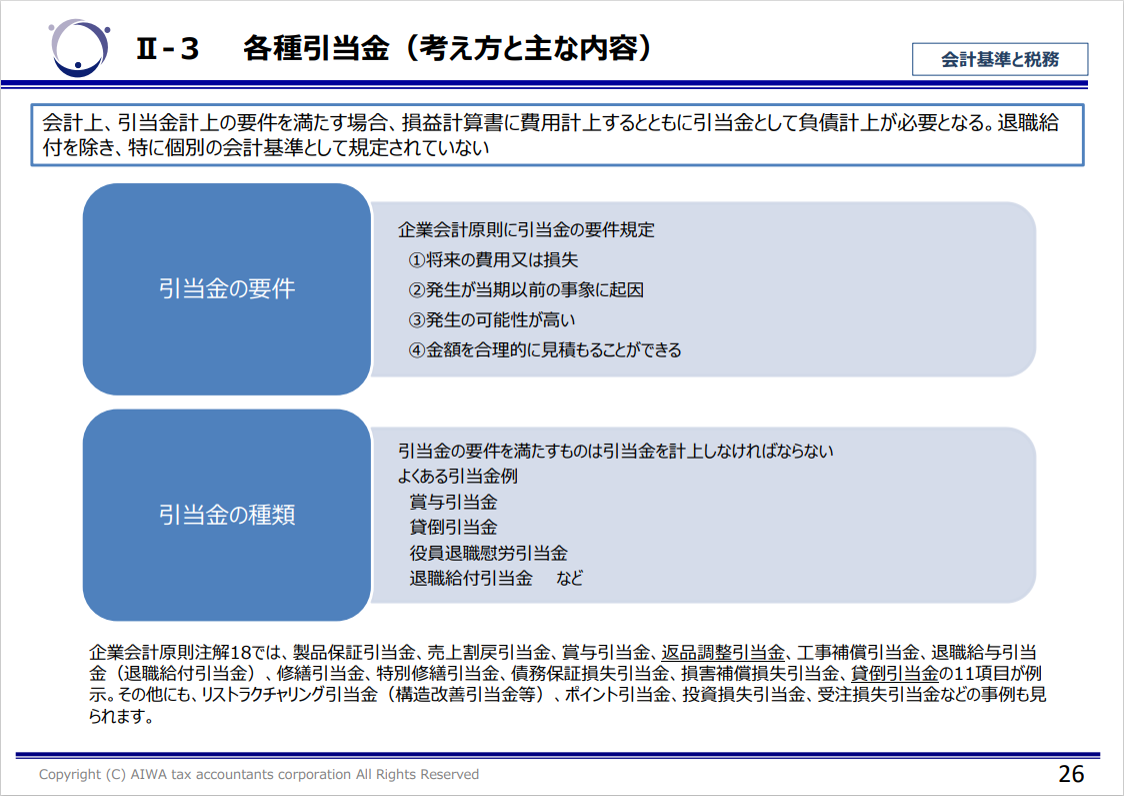 引当金の4要件と種類